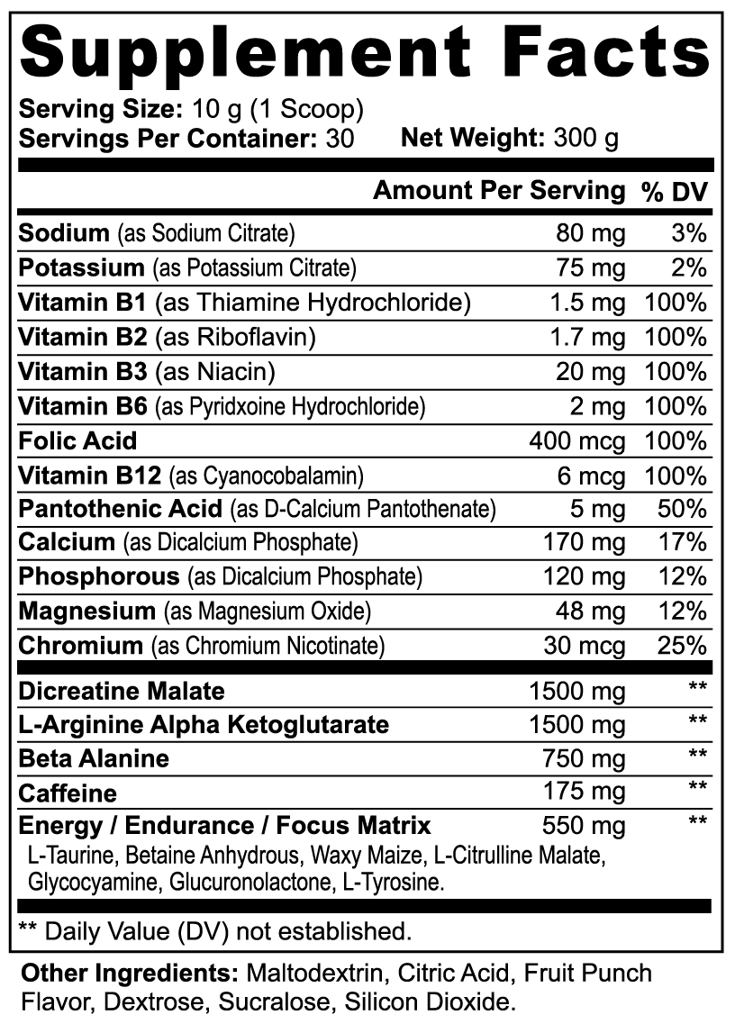 Pre-Workout Powder | Training Supplement Formula